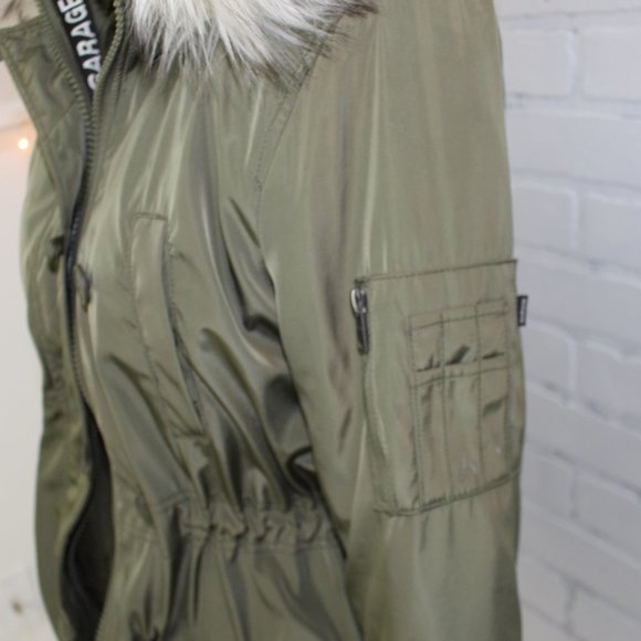 Garage Clothing Army Green Puffer Coat - Picture 5 of 7